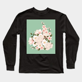 Blooming peony, magnolia and cherry Long Sleeve T-Shirt